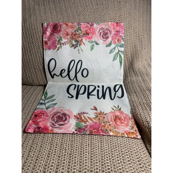 Hello Spring Garden Flag Peony Floral Home Décor 12.5 x 18 Inch - Picture 2 of 3